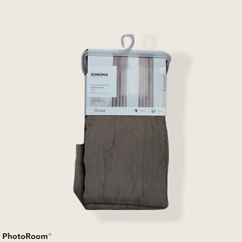 SONOMA CRUSHED VOLLE SHEER WINDOW PANEL - TAUPE